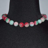 FBT - Elegant Green And Red Jade Necklace - FashionByTeresa